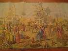 AWESOME MADE IN BELGIUM VINTAGE BIBLICAL JERUSALEM FABRIC TAPESTRY