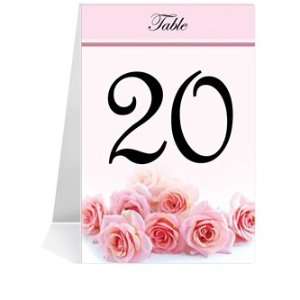  Wedding Table Number Cards   Pink Passion Roses #1 Thru 