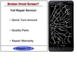 Motorola Droid X Broken Glass Screen Repair Service  