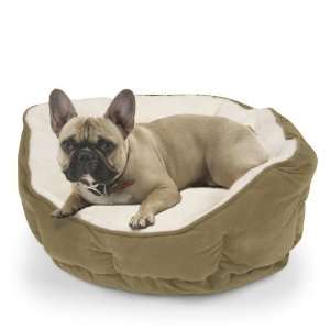  JLA Pets Tufted Euro Cuddler 24 by 20 Inch Dog Bed, Tan 