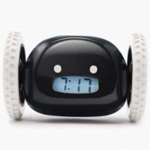  Rolling Alarm Clock with Wheels Black NOT CLOCKY BRAND 