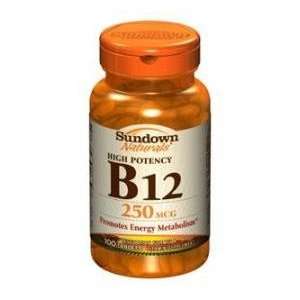  Sundown Vitamin B 12 250mcg High Potency Tablets 100 