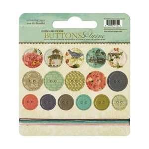   Estate Self Adhesive Chipboard Buttons & Twine Arts, Crafts & Sewing