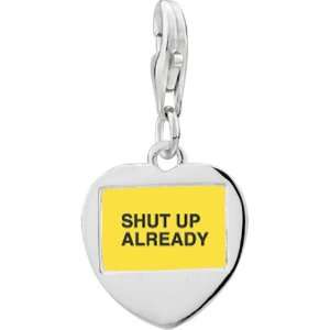 Pugster 925 Sterling Silver Shut Up Already Yellow Photo Heart Frame 