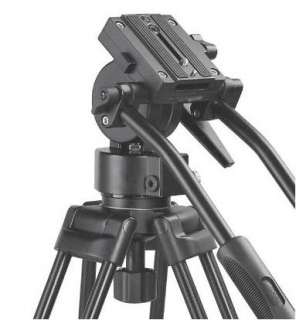 The black double stage aluminum alloy tripod offers great strength and 