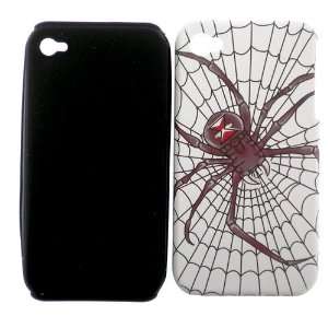  Apple iPhone 4G 4 G / 4S 4 S White with Black Widow Spider 