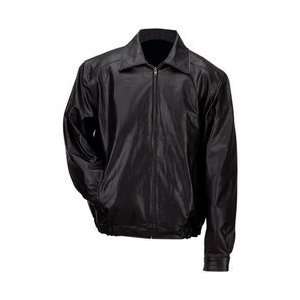  Black Solid Genuine Leather Bomber Style Mens Jacket 