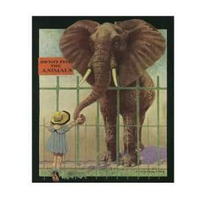 Nature Magazine   Little Girl Feeding Elephant, Do Not 