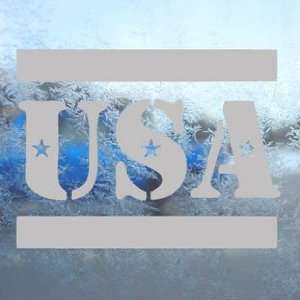 UNITED STATES U.S.A. FLAG Gray Decal Truck Window Gray Sticker: Arts 