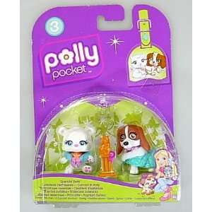  Polly Pocket Sparkin Duets Pets White Bear # 74 and Dog 