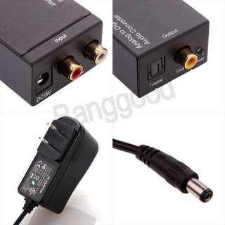 New L/R Analog to Digital Coaxial RCA Optical Toslink Audio Converter 