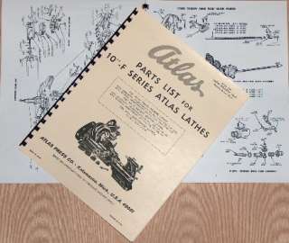 ATLAS/CRAFTSMAN 10 F Series Lathe, Manual/Parts List  