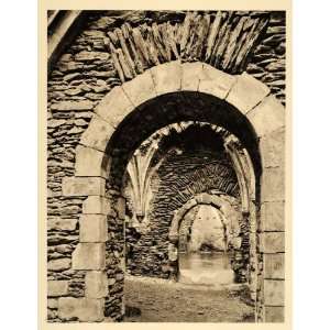  1932 Vianden Castle Chateau Interior Arch Luxembourg 