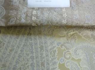 FAB 100% SILK LAMPAS CASHMERE PAISLEY PEWTER SILVER Y  
