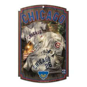    Chicago Cubs Wood Sign w/ Throwback Jersey