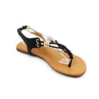 WILD DIVA TANAYA 53 Braided Flat Thong Sandals. 0 inch heel, 0 inch 