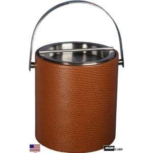  Leatherette Ostrich Brown Ice Bucket By ArvindGroup 