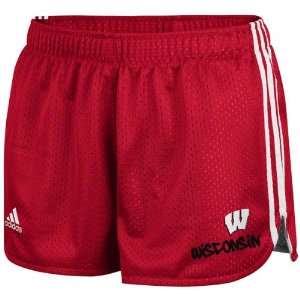   Badgers Womens Red adidas Urban Paint Shorts