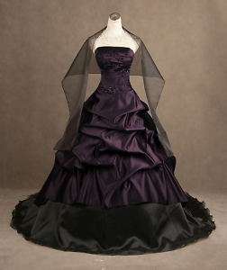 New Purple of black Wedding Dress Size:6 8 10 12 14 16  
