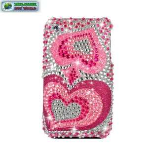  [Buy World] for Iphone 3g 3gs Full Diamond Case Pink Heart 