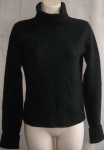   LAUREN Womens PS Black WOOL Cashmere Angora Turtleneck Sweater  