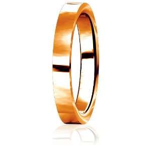   Wedding Band, 3mm wide, 2mm thick, comfort fit in 18k Rose (Pink) Gold