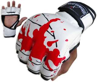 Grappling MMA gloves cage fight ufc boxing rex leather blood MEDIUM 