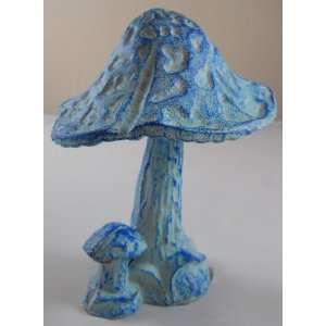  Unique Light Blue Iron Mushroom Sculpture