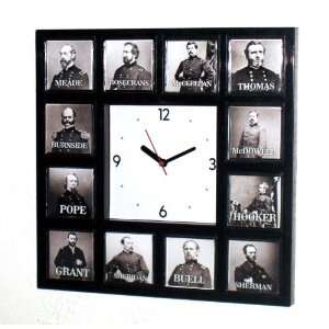 Civil War Union Generals Clock with 12 pictures RARE 
