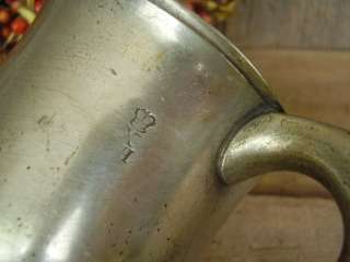 Antique 19th Century English Pewter Victorian 1/2 Pint Measure MUG 