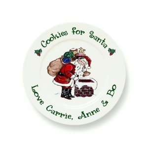  Hand Painted Plate   Santa and Chimney: Baby