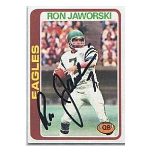  Ron Jaworski Autographed/Signed 1978 Topps Card: Sports 