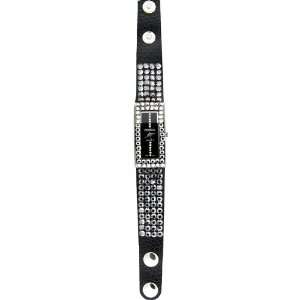 Gun Simple Rectangle Face Watch Cover with Fancy Crystals 