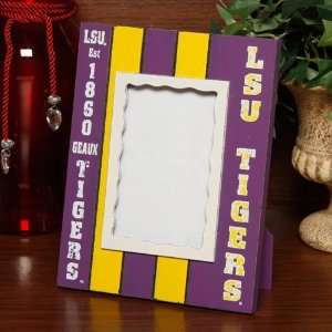   LSU Tigers Purple Gold Striped Vertical Picture Frame: Office Products