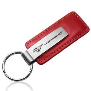  Ford Mustang GT Red Leather Car Key Chain, Official 