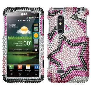  Twin Stars Diamante Protector Cover for LG P925 (Thrill 4G 