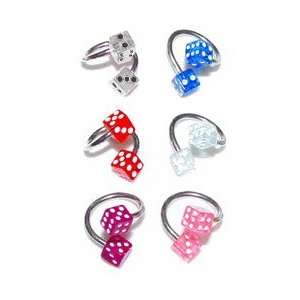   Ring Surgical Steel with Acrylic Dice Replacement Beads   TWD Jewelry