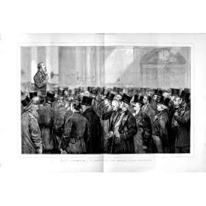   1874 London Stock Exchange Men Hammer Meeting Fine Art: Home & Kitchen