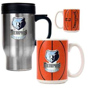 Memphis Grizzlies NBA Stainless Steel Travel Mug & Gameball Ceramic 