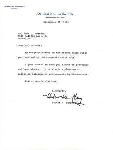 1976 HUBERT H. HUMPHREY Autopen Signed Typed Letter  