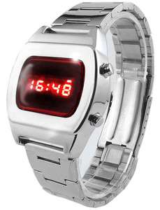 NEW ARRIVAL LED WATCH 70s STYLE AUTHENTIC CHROME RETRO MULTIFUNCTION 