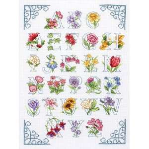  Floral Alphabet   Cross Stitch Kit: Arts, Crafts & Sewing