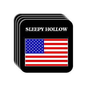 US Flag   Sleepy Hollow, New York (NY) Set of 4 Mini Mousepad Coasters