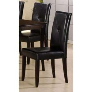  Tufty Black Leather Parson Chairs (Set of 2): Everything 