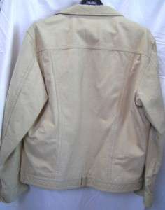 Faconnable Jeans Mens Cowhide Leather Jacket Coat Off White XL  