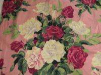 5YDS Marthas Vineyard Roses Vintage Barkcloth Era Polished Cotton 