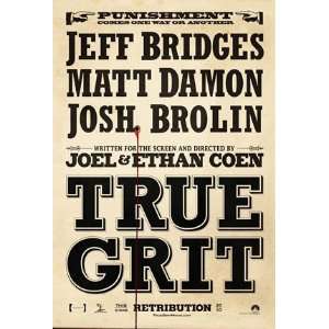  True Grit Original Advance Movie Poster 27x40 (2010 