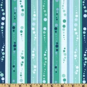  44 Wide Snorkle Bubble Stripe Aqua Fabric By The Yard 