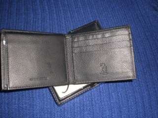 Men GUESS? black bifold wallet Gift Box genuine leather  