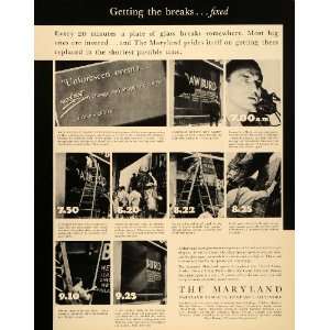  1937 Ad Maryland Casualty Company Baltimore Insurance 